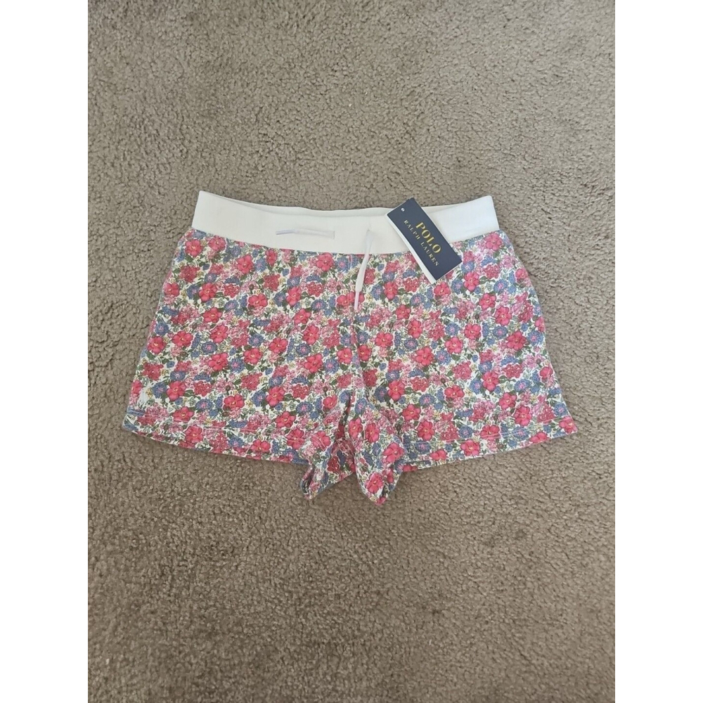 Polo Ralph Lauren Floral Terry Shorts Pink Size XL